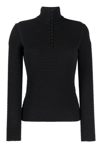 Salvatore Ferragamo buttoned open-knit jumper - Nero