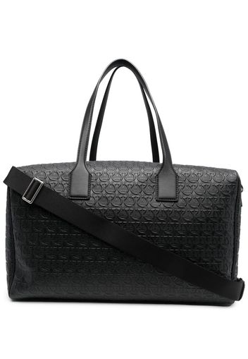 Salvatore Ferragamo Gancini-embossed leather holdall - Nero