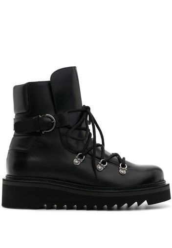 Salvatore Ferragamo Elimo lace-up leather boots - Nero