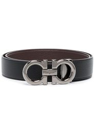 Black Gancini logo buckle leather belt