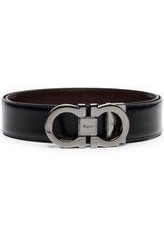 black Gancini buckle leather belt