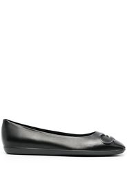 Salvatore Ferragamo Gancini-embossed ballerina shoes - Nero