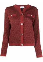 Salvatore Ferragamo monogram knit cardigam - Rosso