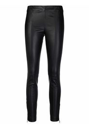 Salvatore Ferragamo cropped leather leggings - Nero