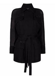 Salvatore Ferragamo tie-fastening shirt jacket - Nero