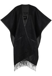 Salvatore Ferragamo 1927 fringed-edge knitted cape - Nero