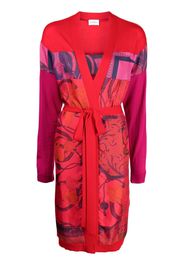 Salvatore Ferragamo heritage-print long belted cardigan - Rosso