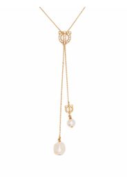 Salvatore Ferragamo Gancini crystal pearl necklace - Oro