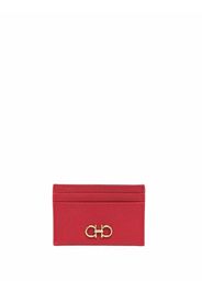 Salvatore Ferragamo Gancini leather card holder - Rosso