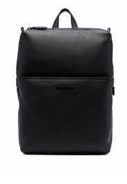 Salvatore Ferragamo zip-up leather backpack - Nero