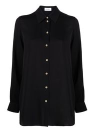 Salvatore Ferragamo logo-button long-sleeve silk shirt - Nero