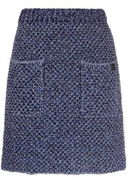 Salvatore Ferragamo high-waisted tweed miniskirt - Blu