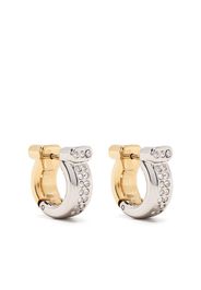 Salvatore Ferragamo Gancini crystal-embellished hoop earrings - Argento