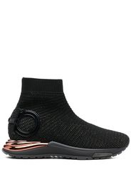 Salvatore Ferragamo Gardena sock ankle sneakers - Nero