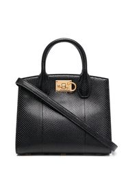 Salvatore Ferragamo snakeskin-effect leather tote - Nero