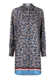 Salvatore Ferragamo floral-print oversized silk shirt - Toni neutri