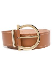 Salvatore Ferragamo Gancini-buckle leather belt - Marrone