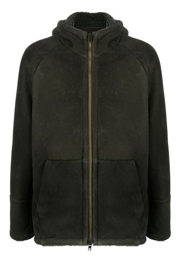 Salvatore Santoro zip-up leather-shearling coat - Verde