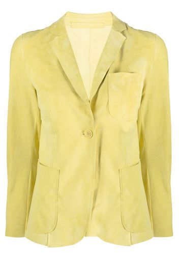 Salvatore Santoro suede single-breasted blazer - Giallo