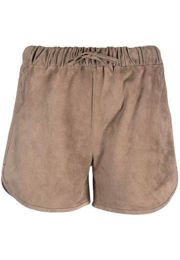 Salvatore Santoro drawstring-waist leather shorts - Toni neutri