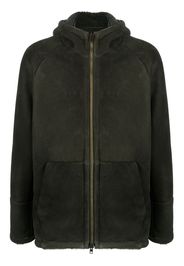 Salvatore Santoro zip-up leather-shearling coat - Verde