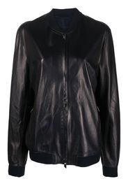 Salvatore Santoro logo-charm leather jacket - Blu