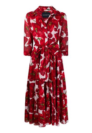 Aster tulip-print shirt dress