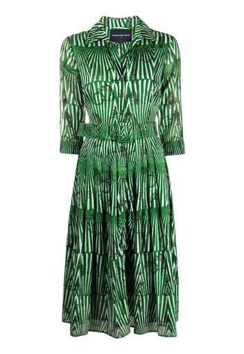 Samantha Sung Vestito midi a righe - Verde