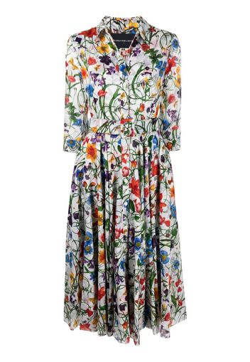 Samantha Sung Aster vintage floral print dress - Bianco