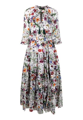 Samantha Sung Eden botanical print maxi dress - Bianco