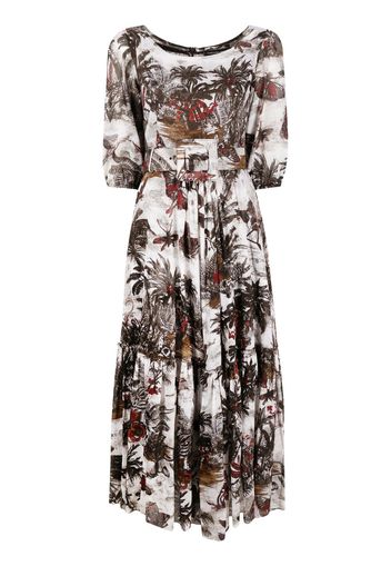 Samantha Sung Anna palm-tree print dress - Toni neutri