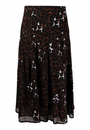 Samantha Sung Zeller A-line midi skirt - Marrone