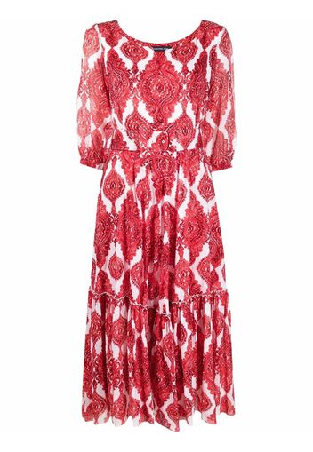 Samantha Sung Ana printed midi dress - Rosso