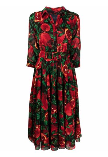 Samantha Sung floral belted shirt dress - Nero