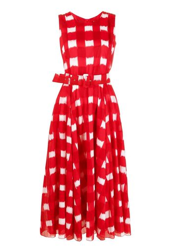 Samantha Sung Aster check-print sleeveless midi dress - Rosso