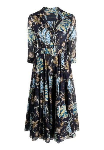 Samantha Sung Aster paisley-print midi shirtdress - Blu