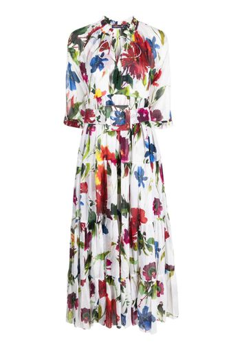 Samantha Sung Eden floral-print cotton maxi dress - Bianco