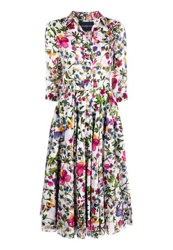 Samantha Sung floral-print cotton midi dress - Bianco