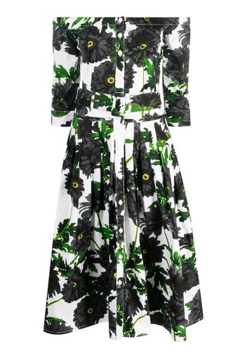 Samantha Sung Audrey floral print pleated dress - Bianco