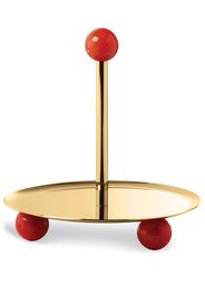 Pastry Stand Ø Cm 16 H Cm 17,5 Penelope Pvd Gold Base Coral Resin