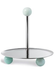 Pastry Stand Ø Cm 16 H Cm 17,5 Penelope Stainless Steel Base Aquamarine Resin