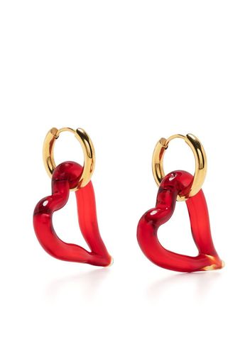 Sandralexandra Heart of Glass hoop earrings - Rosso