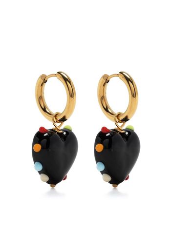 Sandralexandra Milagros heart charm earrings - Nero