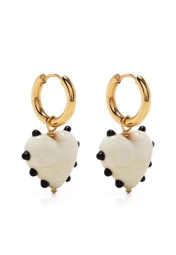 Sandralexandra Milagros heart charm earrings - Bianco