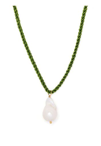 Sandralexandra baroque-pearl cord necklace - Verde