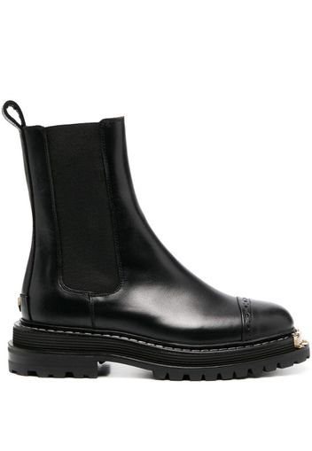 mid-calf leather boots