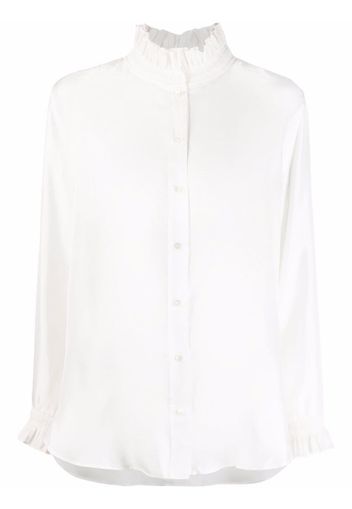 Sandro Paris Blusa con ruches Haby - Bianco