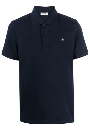 SANDRO embroidered-logo polo shirt - Blu