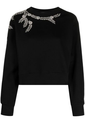 SANDRO crystal-embllished long-sleeve jumper - Nero