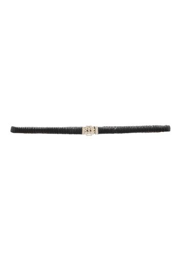 SANDRO ruched-detailing elasticated leather belt - Nero